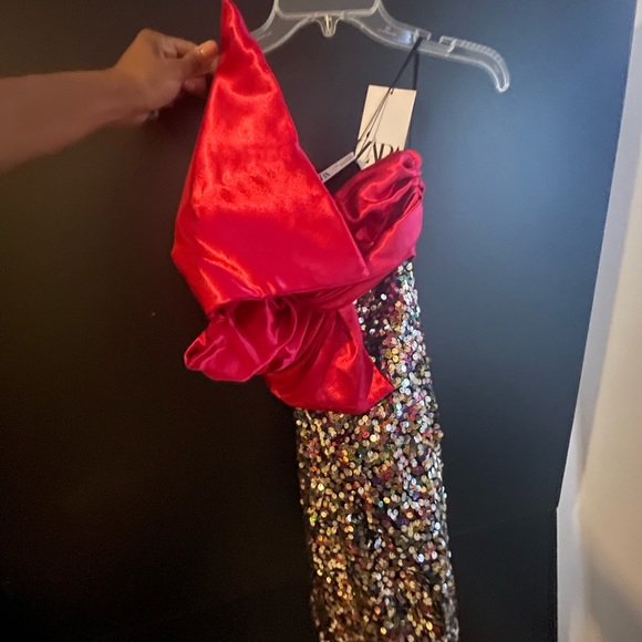 Beautiful ZARA hot pink and sequin dress - Picture 4 of 6